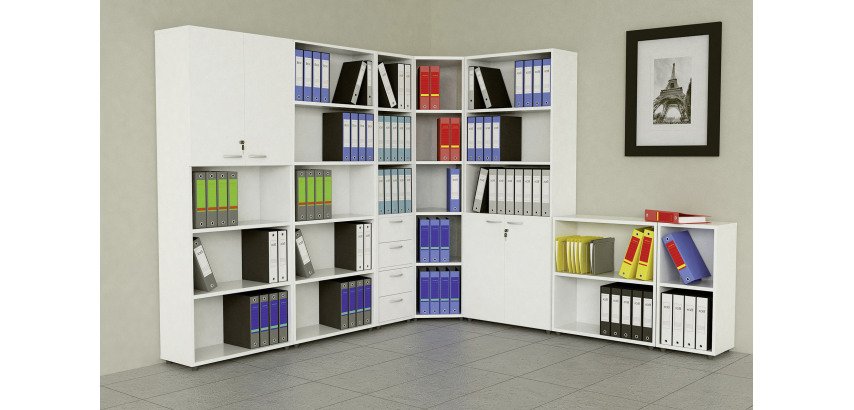 Avila bookcase, low or high, 32 cm high, in two widths