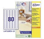 Avery L4732REV-25 Mini Multipurpose Labels Removable 35.6 x 16.9 mm White 25 Sheets of 80 Labels