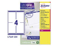 Avery L7169-100 Parcel Labels Self Adhesive 139 x 99.1 mm White 100 Sheets of 4 Labels