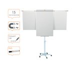 Nobo Impression Pro Freestanding Magnetic Mobile Easel Extendable Arms Nano Clean Steel 70 x 190 cm White