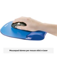 Poggiapolsi per mouse Fellowes Crystal Gel Blu