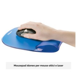 Poggiapolsi per mouse Fellowes Crystal Gel Blu