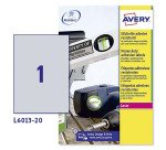 AVERY Zweckform L6013-20 Heavy Duty Waterproof Labels 210 x 297 mm Rectangular Silver 20 Sheets of 1 Labels