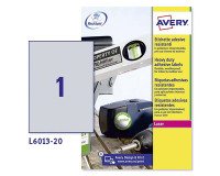 AVERY Zweckform L6013-20 Heavy Duty Waterproof Labels 210 x 297 mm Rectangular Silver 20 Sheets of 1 Labels