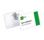 DURABLE Standard Name Badge with Combi Clip Landscape 90 x 54 mm Pack of 50