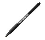 BIC Soft Feel Retractable Ballpoint Pen Grip Medium 0.4 mm Black Pack of 12