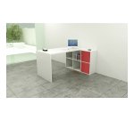 Postazione di lavoro Home Office Cube completa di scrivania e libreria da 6 oppure 9 caselle