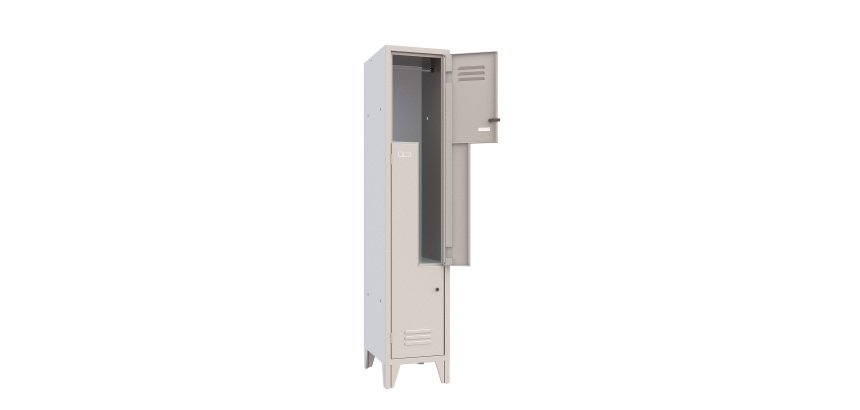 Armadio spogliatoio 2 Scompartimenti ante grigio 360 x 500 x 1.800 mm