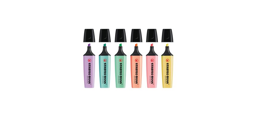 STABILO BOSS ORIGINAL Highlighter Assorted Medium Chisel 2-5 mm Refillable Pack of 6