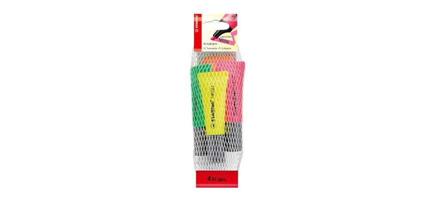 Evidenziatori STABILO Neon a scalpello assortiti 4 pezzi