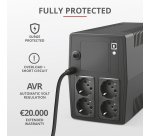 Gruppo di continuità Trust Paxxon 1000VA 4 prese a parete nero