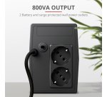 Gruppo di continuità Trust Paxxon 800VA 2 prese a parete nero