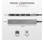 Mini Hub a 4 porte USB Trust Halyx Aluminium