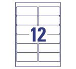 Etichette adesive Avery resistenti in poliestere bianco 99,1x42,3mm, 12 etichette per foglio, adesivo rimovibile, laser, 20 fogli