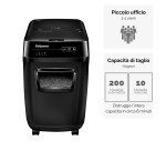 Distruggidocumenti Fellowes Automax 200C, taglio a frammento, 200 fogli, nero