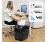 Distruggidocumenti Fellowes Automax 200C, taglio a frammento, 200 fogli, nero