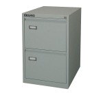 Classificatore monoblocco Kubo in Metallo a 2 Cassetti Colore Grigio, Fornito Montato