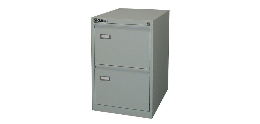 Classificatore monoblocco Kubo in Metallo a 2 Cassetti Colore Grigio, Fornito Montato