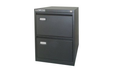 Classificatore Monoblocco Kubo in Metallo a 2 Cassetti Colore Nero, Fornito Montato