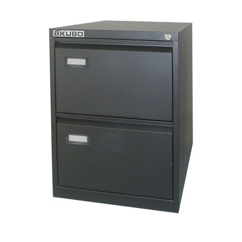 Classificatore Monoblocco Kubo in Metallo a 2 Cassetti Colore Nero, Fornito Montato