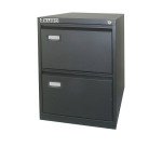 Classificatore Monoblocco Kubo in Metallo a 2 Cassetti Colore Nero, Fornito Montato