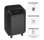Distruggidocumenti Fellowes LX-211 taglio a microframmento livello di sicurezza P5 - 15 fogli - nero