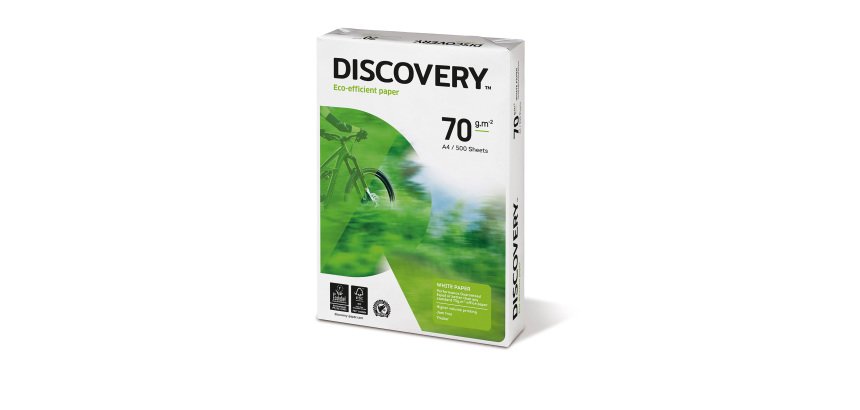 Paper Discovery Eco Efficient A4 70 gsm white 5 packs of 500 sheets.