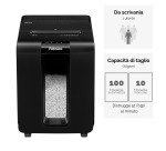 Distruggidocumenti Fellowes Automax 100M, taglio a microframmento, 100 fogli, nero