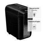 Distruggidocumenti Fellowes LX65 taglio a frammento livello di sicurezza P4 - 10 Fogli - nero