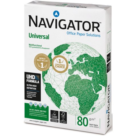 Carta A4 Navigator Universal 80g 5 risme da 500 fogli - Carta per stampa e fotocopie