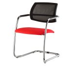 Sedia su slitta schienale in rete UNISIT Lithium LTLTN/LR King L PPL rosso