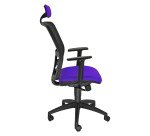 Sedia girevole con schienale in rete UNISIT Kemper KMAPG Target blu