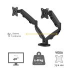 Braccio monitor doppio Fellowes Eppa Altezza regolabile 39 pollici nero
