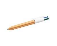 Penna a sfera a scatto BIC 4 Colori Champagne fusto dorato con bollicine al tatto, 1mm