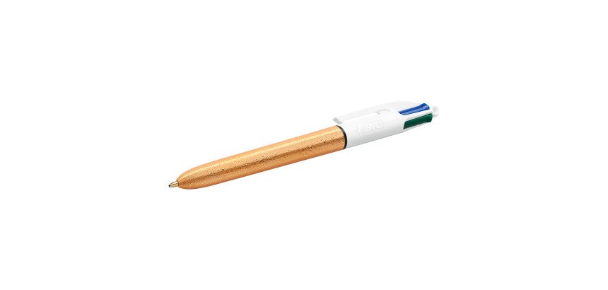 Penna a sfera a scatto BIC 4 Colori Champagne fusto dorato con bollicine al tatto, 1mm