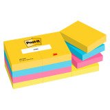 Post-it Sticky Notes 51 x 38 mm Energetic Assorted Colours 12 Pads of 100 Sheets