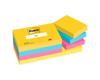 Post-it Sticky Notes 51 x 38 mm Energetic Assorted Colours 12 Pads of 100 Sheets
