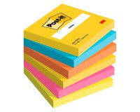 Post-it Sticky Notes 76 x 76 mm Energetic Assorted Colours 6 Pads of 100 Sheets