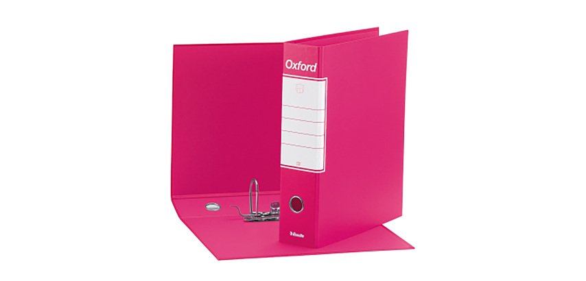 Registratore Protocollo dorso 8 cm Oxford Esselte in cartone 2 anelli A4 fucsia 6 pezzi