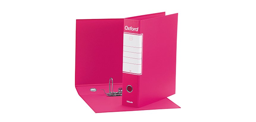 Registratore Protocollo dorso 8 cm Oxford Esselte in cartone 2 anelli A4 fucsia 6 pezzi