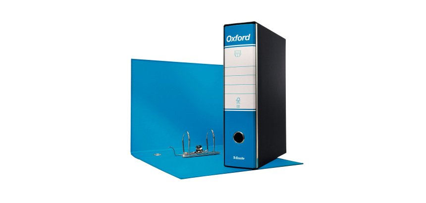 Registratore Protocollo dorso 8 cm Oxford Esselte in cartone 2 anelli A4 azzurro 6 pezzi
