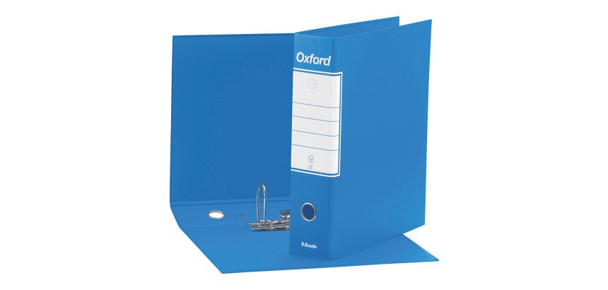 Registratore Commerciale dorso 8 cm Oxford Esselte in cartone 2 anelli A4 azzurro 6 pezzi