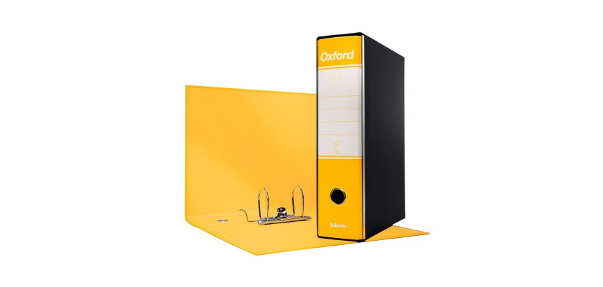 Registratore Protocollo dorso 8 cm Oxford Esselte in cartone 2 anelli A4 giallo 6 pezzi