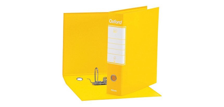 Registratore Commerciale dorso 8 cm Oxford Esselte in cartone 2 anelli A4 giallo 6 pezzi