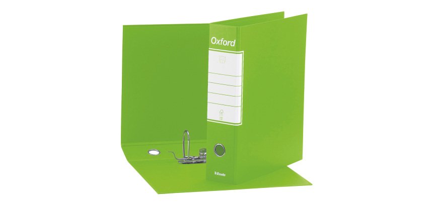 Registratore Commerciale dorso 8 cm Oxford Esselte in cartone 2 anelli A4 verde lime 6 pezzi