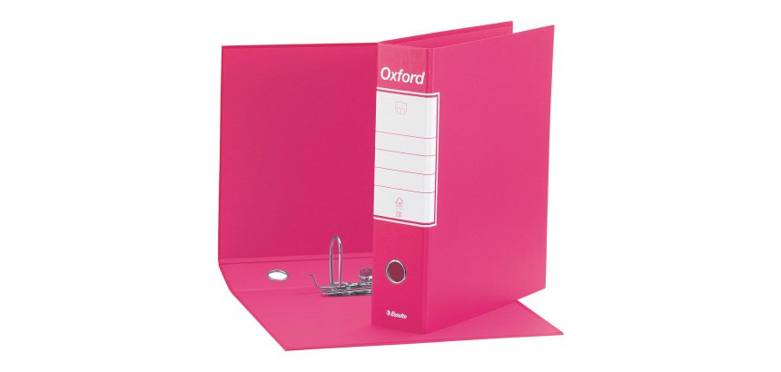 Registratore Commerciale dorso 8 cm Oxford Esselte in cartone 2 anelli A4 fucsia 6 pezzi