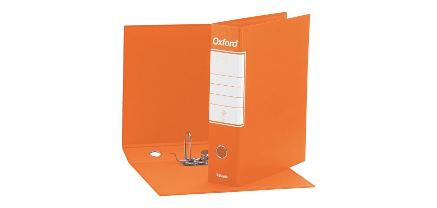 Registratore Commerciale dorso 8 cm Oxford Esselte in cartone 2 anelli A4 arancio 6 pezzi