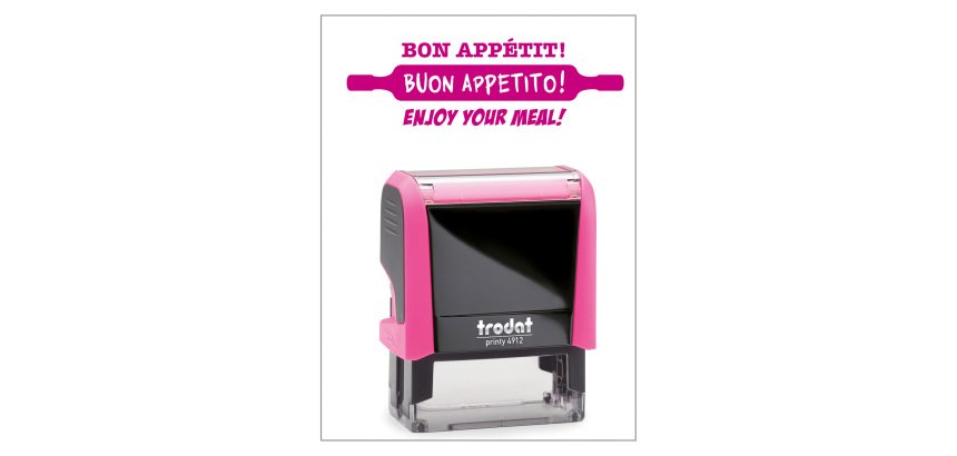 Timbro Trodat Printy 4912 "Buon appetito" fucsia