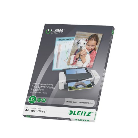 Buste Pouches per plastificazione A4 Leitz Lucido 2x80 µm - 100 buste