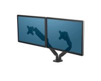 Fellowes Platinum Series Dual Monitor Arm Height Adjustable Holds Two Monitors 27 inch Each Black